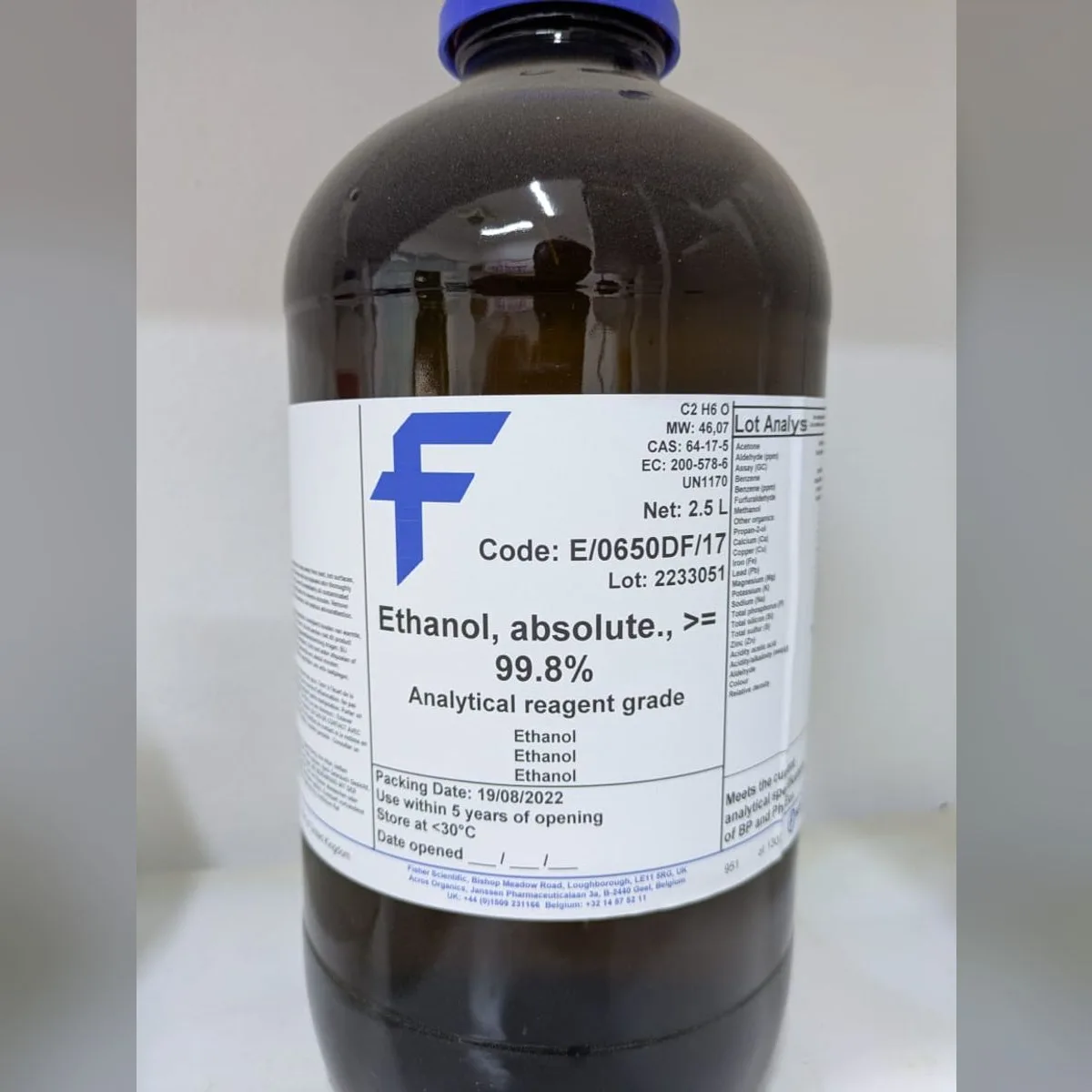 Ethanol Absolute 99.8%, AR Grade